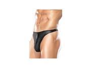 Men s Front Zip Thong Black One Size Fits All