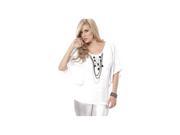 White Jeweled Top with Cascading Links Top 9706 Espiral White Large