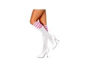 Sweetheart Stripe Knee Highs Leg Avenue 5598 White One Size Fits All