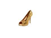 Ellie Shoes Gold Glitter Open Heel Pumps 415 FLAMINGO G Gold Glitter 6