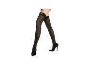 Music Legs Black Opaque Cameo Thigh High 4719 Black One Size Fits All