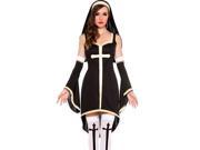 Sinfully Hot Nun Costume 70596 by Sky Hosiery Black White Small Medium