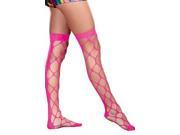 Neon Fishnet Thigh High 8978 Dreamgirl Neon Pink One Size Fits All