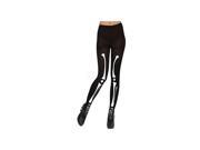 Opaque Skeleton Tights 42789 by Smiffys Black One Size Fits All