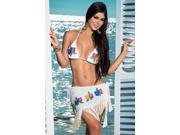 White Swimsuit And Sarong Set 6734 Espiral White Large