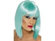 Smiffy s Neon Aqua Short Glam Wig 34819