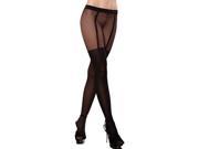 Dreamgirl Sheer Opaque Garter Pantyhose 217 Black One Size Fits All