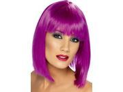 Smiffy s Neon Purple Short Glam Wig 34818