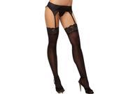 Dreamgirl Sheer Thigh High with Lace Top 2 Black One Size Fits All