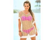 Multi Color Colorful Net Beach Cover Up Espiral 7757 Multi Color Large