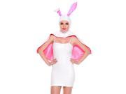 Hooded Bunny Cape Sky Hosiery 70665 White Pink One Size Fits All