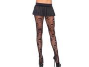 Screaming Skull Pantyhose Leg Avenue 9981 Black One Size Fits All