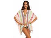 Tie Front Fringe Tunic Elan International B VF1207 Multi Color One Size Fits All