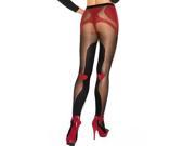 Burning Love Pantyhose Elegant Moments 1153 Black Red One Size Fits All