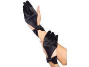 Black Satin Cut Out Gloves Leg Avenue 3737 Black One Size Fits All