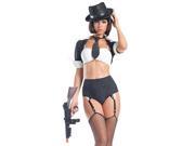 Jazzy Gangster Costume Be Wicked BW1555 Black White Medium Large