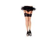 Spandex Sheer Cuban Heel Thigh High Leg Avenue 1048LEG Nude Black One Size Fits