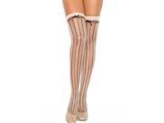 Pin Striped Thigh Highs Elegant Moments 1112 Nude Black One Size Fits All
