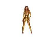 Gold Zipfront Catsuit 113505 by Forplay Gold Xtra Small Small