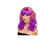 Medium Curly Duo Wig 42396 Smiffy s Pink Purple One Size Fits All