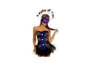 Daisy Corsets 3 PC Blue Peacock Feather Costume 1785DSY Black Blue Large
