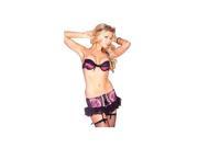Pin Me Up Hard Cup Bra W Skirt Pink Black Small