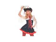 Caribbean Captain 4 Piece Costume Set BW930 Be Wicked Black Red Small Medium