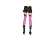 Music Legs Sheer Striped Crossbone Thigh High 4256 Purple One Size Fits All