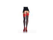Leg Avenue Stocking With Backseam Cuban Heel 9705 Black Red One Size Fits All