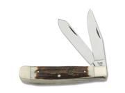 Hen Rooster Knives 312DS Trapper Knife with Deer Stag Handles HR312DS HEN ROOSTER