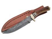 Szco Supplies Filework Bowie Hunting Knife DM1006 DAMASCUS