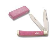 Rough Rider Knives 830 Pink Lemonade Series Trapper Knife with Pink Smooth Bone Handles RR830 ROUGH RIDER