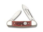 Rough Rider Knives 271 Mini Canoe Pocket Knife with Red Jigged Bone Handles RR271 ROUGH RIDER