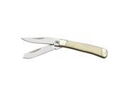 Rough Rider Knives 1262 Mini Trapper Pocket Knife with White Smooth Bone Handles RR1262 ROUGH RIDER