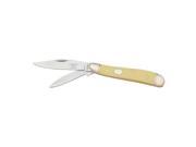 Rough Rider Knives 605 Old Yellow Peanut Pocket Knife with Yellow Smooth Synthetic Handles RR605 ROUGH RIDER