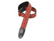 Levy s Leathers M8AS RED Asian Print Jacquard Guitar Strap Red M8AS RED LEVY S LEATHERS