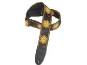 Levy s Leathers MPJG SUN BLK Polyester Vinyl Guitar Strap Black MPJG SUN BLK LEVY S LEATHERS
