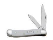 Case Cutlery 07248 Peanut Synthetic Handle with Ichthus Shield White CA07248