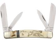 Marbles Outdoors Knives 254 Scrimshaw Series Congress Pocket Knife with White Smooth Bone Stag MR254