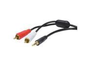 MobileSpec 6 Feet Audio Cable with RCA Connections and 3.5mm Plug for iPod MP3 Players Black MS 3.5RCA Mobile Spec