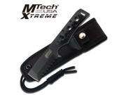 Mtech Extreme Fixed Blade Knife Chisel Edge with Serrated Blade 7.5 Black w Sheath Lanyard New!! MTX8088 Mtech USA