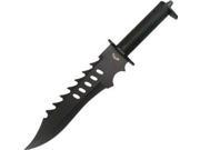 Frost Cutlery Knives HK6712180B Fire Warrior Fixed Blade Knife with Grooved Black Aluminum Handle FHK6712180B
