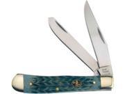 Frost Cutlery Knives SW108GRPB Steel Warrior Trapper Pocket Knife with Gray Pick Bone Handles FSW108GRPB