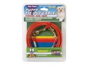 Four Paws Products Ltd Puppy Tie Out Cable Orange 15 Feet 100203870