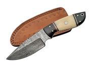 SZCO Supplies DM 1085 Damascus Horn Bone Handle Skinning Knife Black DM1085