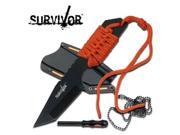 Survivor Fixed Blade Knife 7 Overall Orange. Hk762or M4283 Miscellaneous