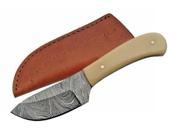 Szco Supplies DM 1080BO Damascus Bone Handle Skinning Knife DM1080BO