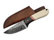 SZCO Supplies DM 1088 Damascus Hunting Knife with Micarta and Bone Handle DM1088