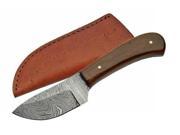 Szco Supplies DM 1080WN Damascus Skinning Knife with Walnut Handle DM1080WN
