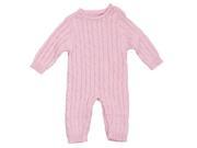 Elegant Baby 100% Cotton Cable Knit Jumpsuit Pink 12 Months 91795 DISC ELEGANT BABY